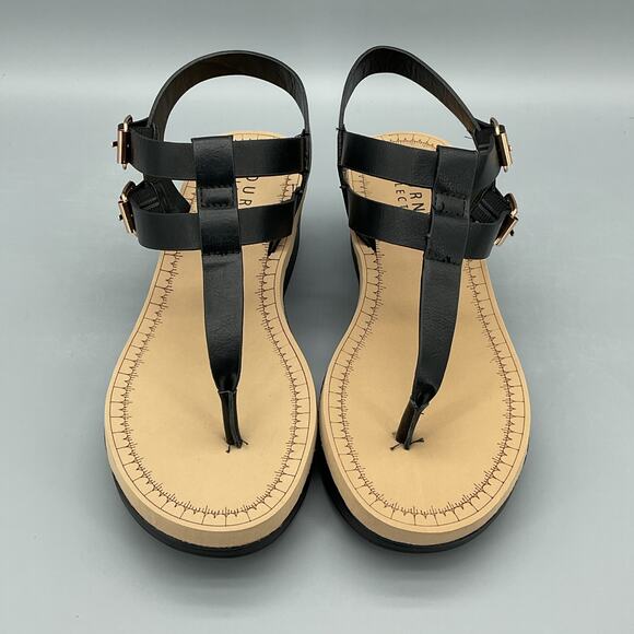 New Journee Collection Women’s Bianca Wedge Sandals Black Size 7 - Picture 3 of 11